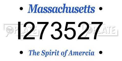 I273527 Massachusetts License Plate