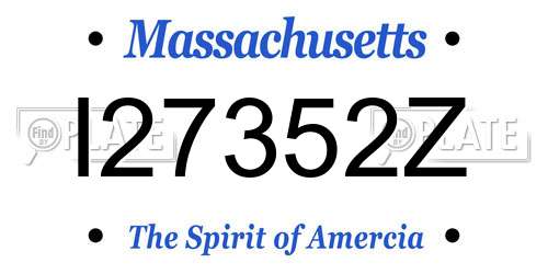I27352Z Massachusetts License Plate