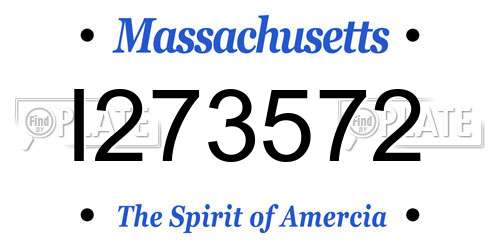 I273572 Massachusetts License Plate