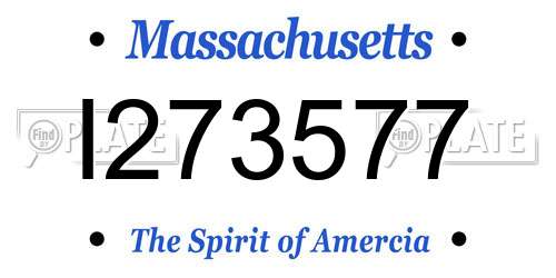 I273577 Massachusetts License Plate