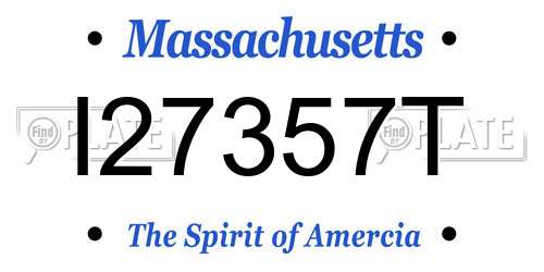 I27357T Massachusetts License Plate