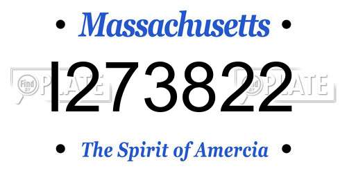 I273822 Massachusetts License Plate