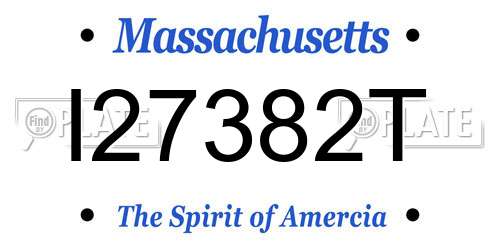 I27382T Massachusetts License Plate