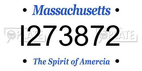 I273872 Massachusetts License Plate