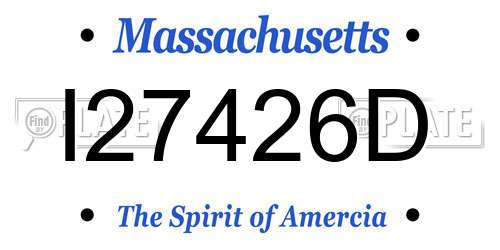 I27426D Massachusetts License Plate