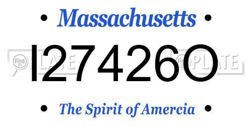 I27426O Massachusetts License Plate