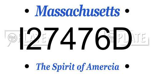 I27476D Massachusetts License Plate