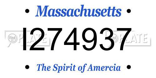 I274937 Massachusetts License Plate