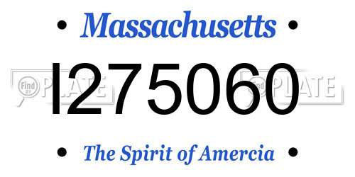 I275060 Massachusetts License Plate