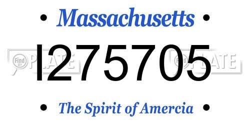 I275705 Massachusetts License Plate