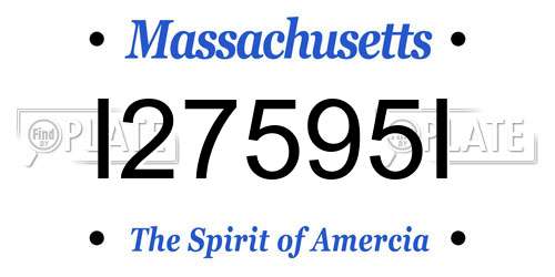 I27595I Massachusetts License Plate