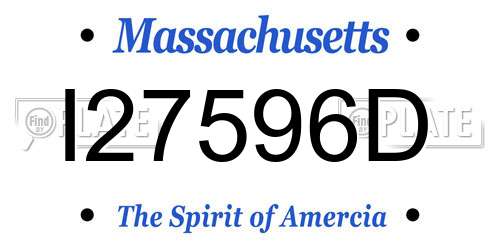 I27596D Massachusetts License Plate
