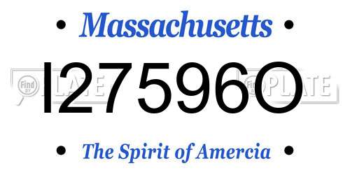 I27596O Massachusetts License Plate