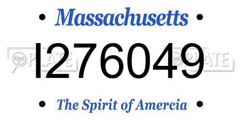 I276049 Massachusetts License Plate