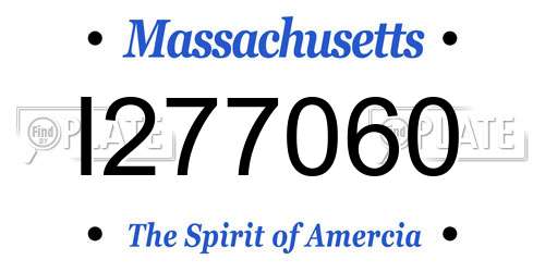 I277060 Massachusetts License Plate