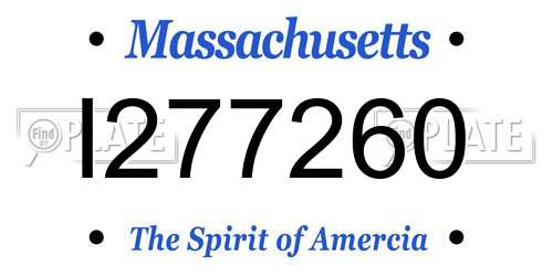 I277260 Massachusetts License Plate