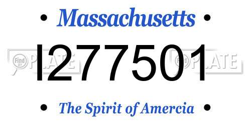 I277501 Massachusetts License Plate