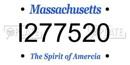 I277520 Massachusetts License Plate