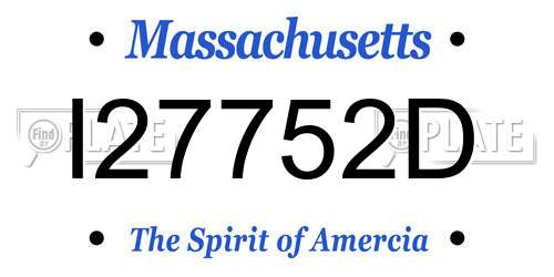 I27752D Massachusetts License Plate