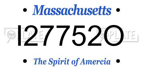 I27752O Massachusetts License Plate