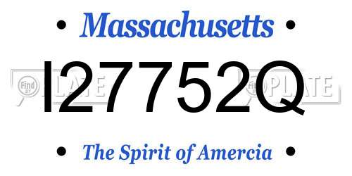 I27752Q Massachusetts License Plate