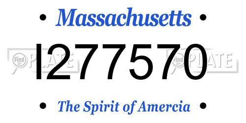 I277570 Massachusetts License Plate