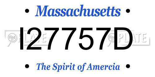I27757D Massachusetts License Plate