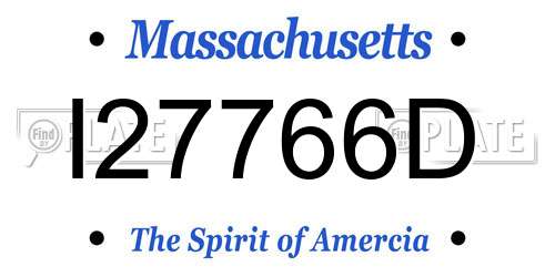 I27766D Massachusetts License Plate