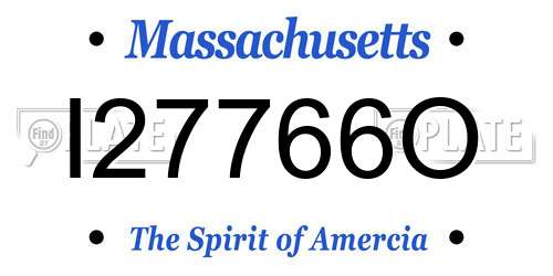 I27766O Massachusetts License Plate