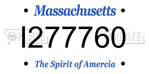 I277760 Massachusetts License Plate