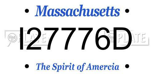 I27776D Massachusetts License Plate