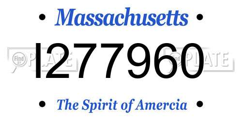 I277960 Massachusetts License Plate