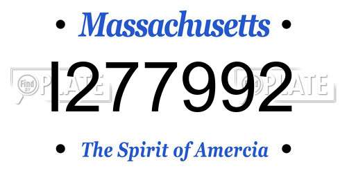 I277992 Massachusetts License Plate
