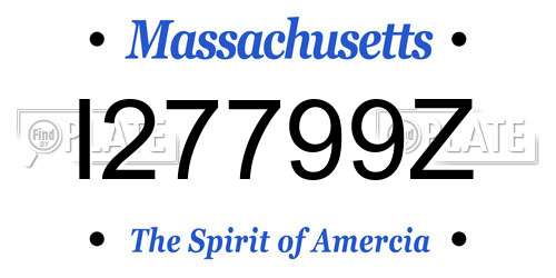 I27799Z Massachusetts License Plate