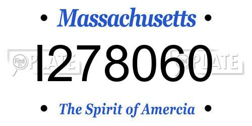 I278060 Massachusetts License Plate