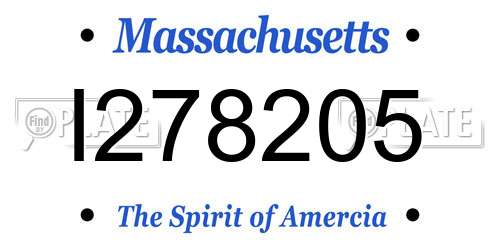 I278205 Massachusetts License Plate