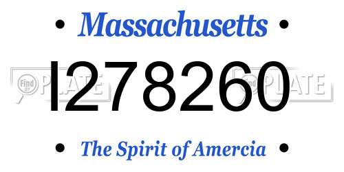 I278260 Massachusetts License Plate