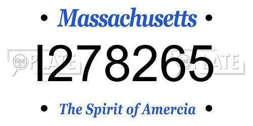 I278265 Massachusetts License Plate