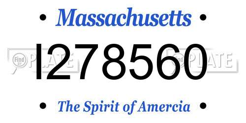 I278560 Massachusetts License Plate