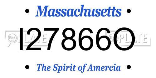 I27866O Massachusetts License Plate