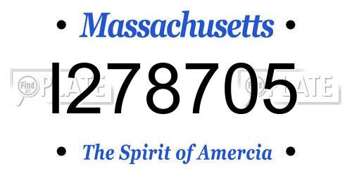 I278705 Massachusetts License Plate