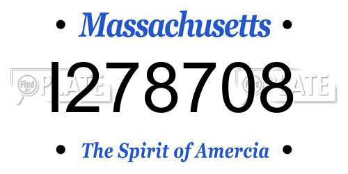 I278708 Massachusetts License Plate