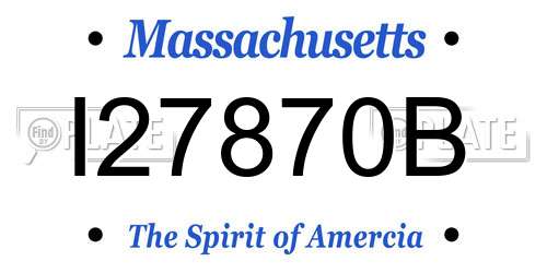 I27870B Massachusetts License Plate