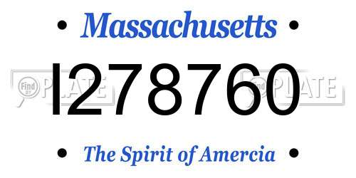 I278760 Massachusetts License Plate