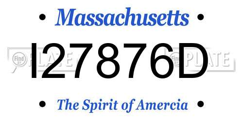 I27876D Massachusetts License Plate