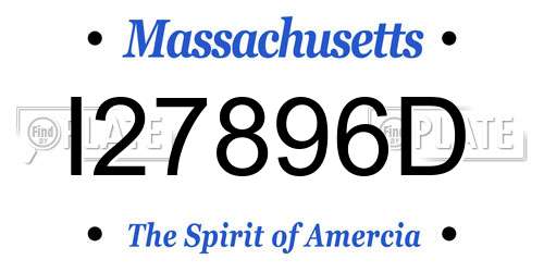 I27896D Massachusetts License Plate