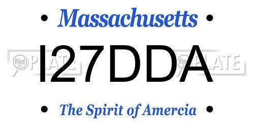 I27DDA Massachusetts License Plate