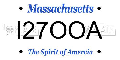 I27OOA Massachusetts License Plate