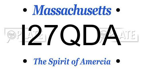 I27QDA Massachusetts License Plate