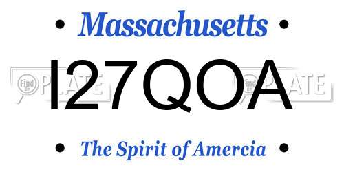 I27QOA Massachusetts License Plate